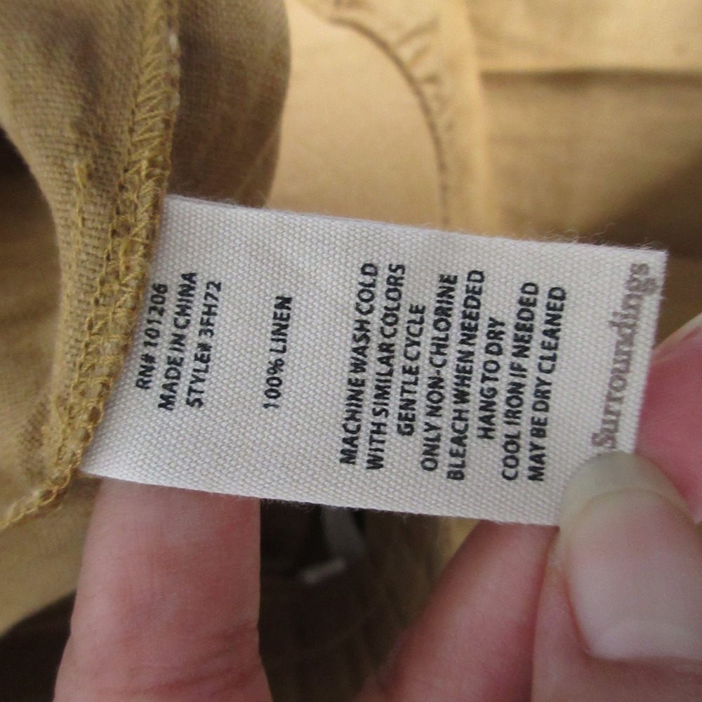 Soft Surroundings Pants Linen Aliso Point Wide Leg Boho Coastal Lagenlook Pocket - Picture 9 of 10